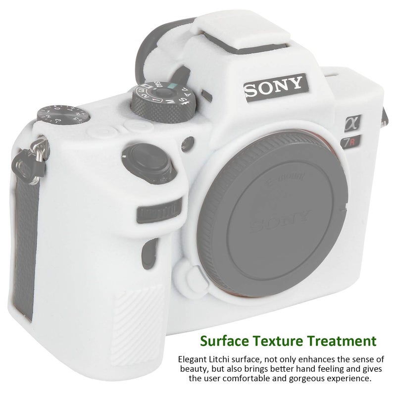 Easy Hood Camera Case for Sony Alpha a7III a7 III a7R III a7RIII ILCE-7RM3 a73 a7R3 a7R Mark III Soft Silicone Rubber Protective Body Housing Case Skin Camera Protector Cover (White) - Image 4